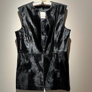Jo Peters Black 100% Fur/Leather Jacket/Vest, Used in Great Condition
